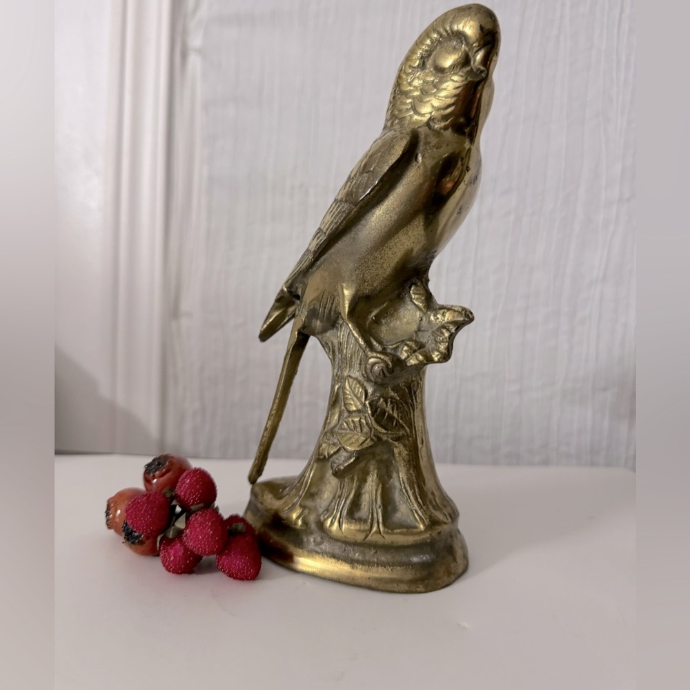 Brass Parrot statue decor
